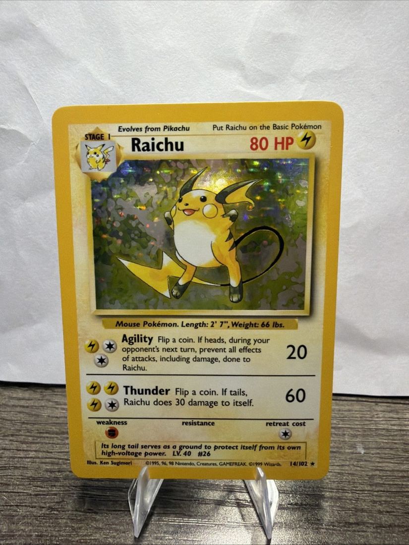 1999 Raichu 14/102 Base Set Holo - NM or Better